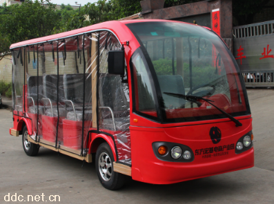 沃森带透明雨帘红色11座电动观光车